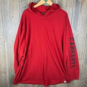 Carhartt Force Relaxed Fit Logo Hoodie Mens 3XL Red Midweight